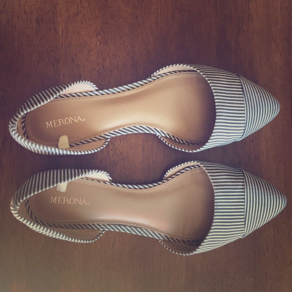 Cute Striped Business Casual Flats